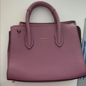 Furla Mauve Leather Satchel